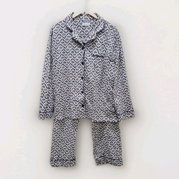Pajamagram Other - Pajamagram "Blue Block" Print Pajama Set PJs Button Front Long Sleeves Sz XL